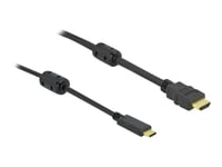 Delock - Kabel För Video / Ljud - 24 Pin Usb-C Hane Till Hdmi Hane - 7 M - Svart - Stöd För 4K, Aktiv