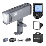 NEEWER Q3 200Ws 2.4G TTL Flash (2nd Version), 1/8000 HSS Strobe Light Photography Monolight with QPRO-N Trigger Compatible with Nikon, Diffuser/3200mAh Battery/500 Full Power Pops/Recycle in 0.01-1.8s