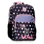 ROLL ROAD The Time is Now School Backpack Adaptable to Cart Black 30x40x13cm Polyester 15.6L, Black/White, School Backpack Adaptable to Trolley