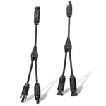 Nivithi Cable Panneau Solaire,1 Paire Cable Solaire 4mm2,Imperméable Cable Panneau Solaire,Y Connecteurs Câble Connecteur Panneau Solaire Cable MMF + FFM,pour Solaire Panneau Photovoltaïque Système