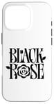 Coque pour iPhone 16 Pro Belle rose noire avec inscription en anglais « Minimalist »