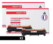 TONER TN 2410 TN2410 Noir x 2 Compatible pour Brother-NOPAN-INK Brother L-L2350DW L2310D L2357DW L2375DW L2370DN,Brother MFC-L2710DN L2710DW L2730DW L2750DW,Brother DCP-L2510D L2530DW L2537DW L2550DN