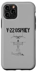 iPhone 11 Pro V-22 Osprey Schematic Military Helicopter Flies V22 Case