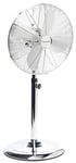 Bestron Ventilateur Sur Pied avec Trois Niveaux de Vitesse, Ventilateur avec Fonction Oscillation à 90° & Hauteur Réglable Jusqu'à 127 Cm, Ø 45 Cm, 50 Watts, Dfs45S, Couleur: Chrome