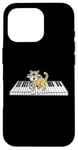 Coque pour iPhone 16 Pro Piano Chat Chaton Pianist Clavier