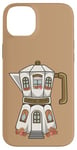 iPhone 14 Plus Coffee House in a Stovetop Espresso Maker, Cute Illustration Case