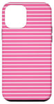 Coque pour iPhone 12 mini Rose Blanc rayé Girly Esthétique Preppy Stripe