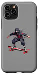 Coque pour iPhone 11 Pro Skateboard Ninja Cool Skateboard Simple Skater Fun Fan