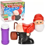 Bubbelblåsande Tomte, Automatisk Bubbelmaskin Tomte, med Musik & Blinkande Ljus, Bubbelblåsare för Utomhus & Inomhus Red