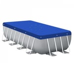 Bâche de protection réversible 4 saisons pour piscine hors sol - Rectangle 2 x 4 m - 150 gsm - Bleu et gris - Linxor