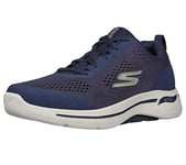 Skechers Men Gowalk Arch Fit Athletic Workout Hiking Shoe with air-Cooled Foam Trainers Sneaker, Navy Gold, 7.5 UK