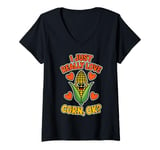 Womens Really Love Corn Funny Corn On The Cob V-Neck T-Shirt