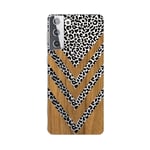 Coque Galaxy S21 PLUS effet bois leopard noir