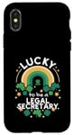 Coque pour iPhone X/XS Job Shamrocks Irish, secrétaire juridique chanceux pour la Saint-Patrick