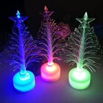 Mini julgran med ljus prydnad färgskiftande led lampa Tiny julgran för hem bordsfest dekor leksak (paket med 3)