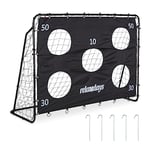 Relaxdays Cage Foot avec Mur de tir, pour Petits et Grands, Acier, HxLxP : 153 x 217 x 75 cm, Jardin, Noire