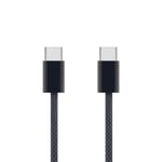 Linocell Flätad USB-C- till USB-C-kabel 60W Svart 0,5 m