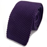 New Luxury Mens Plain Purple Woven Tie - Neck Necktie Solid Men Knitted Skinny