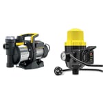 Stanley Pompe Autoamorçante SXGP1300XFE pour Eaux Claires (1300 W,Débit max. 4.200 l/h) & TROTEC Pressostat électronique TDP DSP pour le contrôle des pompes de jardin et de l'eau 1 phase