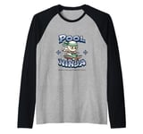 Pool Ninja Billiards Player Playing Billiard Ninja Raglan Baseball Tee