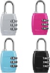 4 Pi¿¿ces Bagages Serrure ¿¿ Combinaison de Voyage Cadenas Code Verrouille V¿¿lo Gym Voyage Casier ou Sac ¿¿ Dos Cadenas de s¿¿curit¿¿ ¿¿ 3 Chiffres Antivol Combin¿¿e sac d'ordinateur (4 pcs)