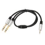 Dual 3.5Mm To 6.35Mm Y Splitter Cable 3.5 Mm To 6.35 Mm Jack Sound Cable For Gu