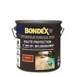 BONDEX - Saturateur Terrasse Bois Intérieur & Extérieur - Idéale pour Rénover, Décorer et Protéger - À Base d'Eau - Haute Protection - Anti-UV, Anti-Grisaillement - Mat - 2,5L - Teck