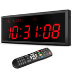 Seesii Gym Timer 18.9"x 7.3" Fitness Interval Workout Clock Big LED with Remote