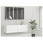 Meuble tv 2 portes bois blanc brillant Oned 100 cm