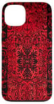 Coque pour iPhone 13 Rouge Art Déco Paisley Jesus Is King Bible Religieuse Écriture