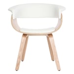 Miliboo - Chaise scandinave blanc et bois clair oktav - Bois clair / blanc