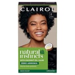 Clairol Natural Instincts Semi-Permanent No Ammonia Hair Dye, 2 Black