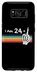 Coque pour Galaxy S8 Skull Vintage Sunset, I'm not 25, I am 24 plus Middle Finger