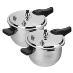 2X 4L Commercial Grade Stainless Steel Pressure Cooker - Benchtop Cooking - StainlessSteelPressureCooker4LX2