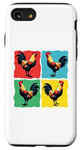 iPhone SE (2020) / 7 / 8 Colorful Funny Chicken Art, Crazy Chicken Rooster Family Case