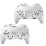 2x Manette Classique Contrôleur remote PRO compatible Pour Nintendo Wii télécommande Blanc