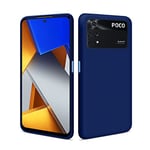 HSP Coque pour Xiaomi Poco M4 Pro [Anti-poussière] étui de Protection en Silicone TPU Premium | Résistant aux Chocs | Protecteur d'écran et de caméra | Housse Ajustement Parfait Mat | Bleu