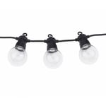 Optonica - Guirlande Guinguette 10 Ampoules led 8m Fil Noir - Blanc du Jour 6000K