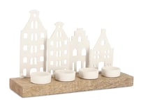 Large Candle Holder, Set of 4 White House Lanterns, Xmas Tea Light Candle Houses