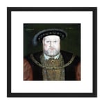 Anonymous Portrait Old King Henry VIII England Painting 8X8 Inch Square Wooden Framed Wall Art Print Picture with Mount