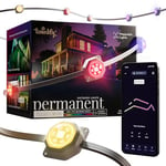 Twinkly Permanent Lights 72 LED RGB, Mappable LED Light Strip for Outdoor, Smart Multicolor LED Lights, Mappable LEDs, Compatible with Alexa and Google Home, IP65, App Controlled, White Wire, 30m