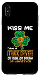 Coque pour iPhone XS Max Kiss Me I'm A Truck Driver Funny Shamrock St Patricks Day