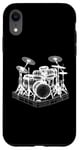 Coque pour iPhone XR Ensemble de batterie 3D Wireframe - Vintage Drummer Drums Lover