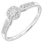 Mogul 9ct White Gold Halo Diamond Engagement Ring, 0.25ct