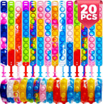 20 PCS Pop Bracelet it Fidget Toys Pack, Fidget Bracelet Birtyday Party Gifts, 