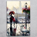 Embrace Tile Plaque Sign Wall Art Romantic Paris Scene Brent Heighton 30x 20cm