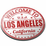 Round Mouse Mat - Welcome To Los Angeles California US Office Gift #5217