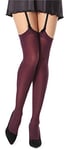 Bellivalini Bas Pour Porte-Jarretelles en Microfibre Femme 60 DEN BLVFI1007 (Bordeaux, XS/S (Taille du Fabricant: 1/2))