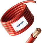 EBROM Câble de batterie rouge H07V-K 16 mm² - 3 m - 99,9% cuivre OFC - 3 m (3M) 16 mm²