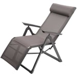 Fauteuil de jardin inclinable Decima noisette & praline 8 positions en aluminium traité époxy - Hespéride